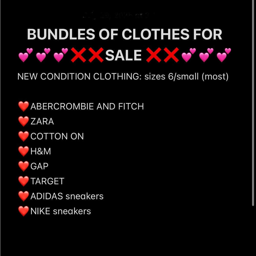 Clothing Bundle Sale